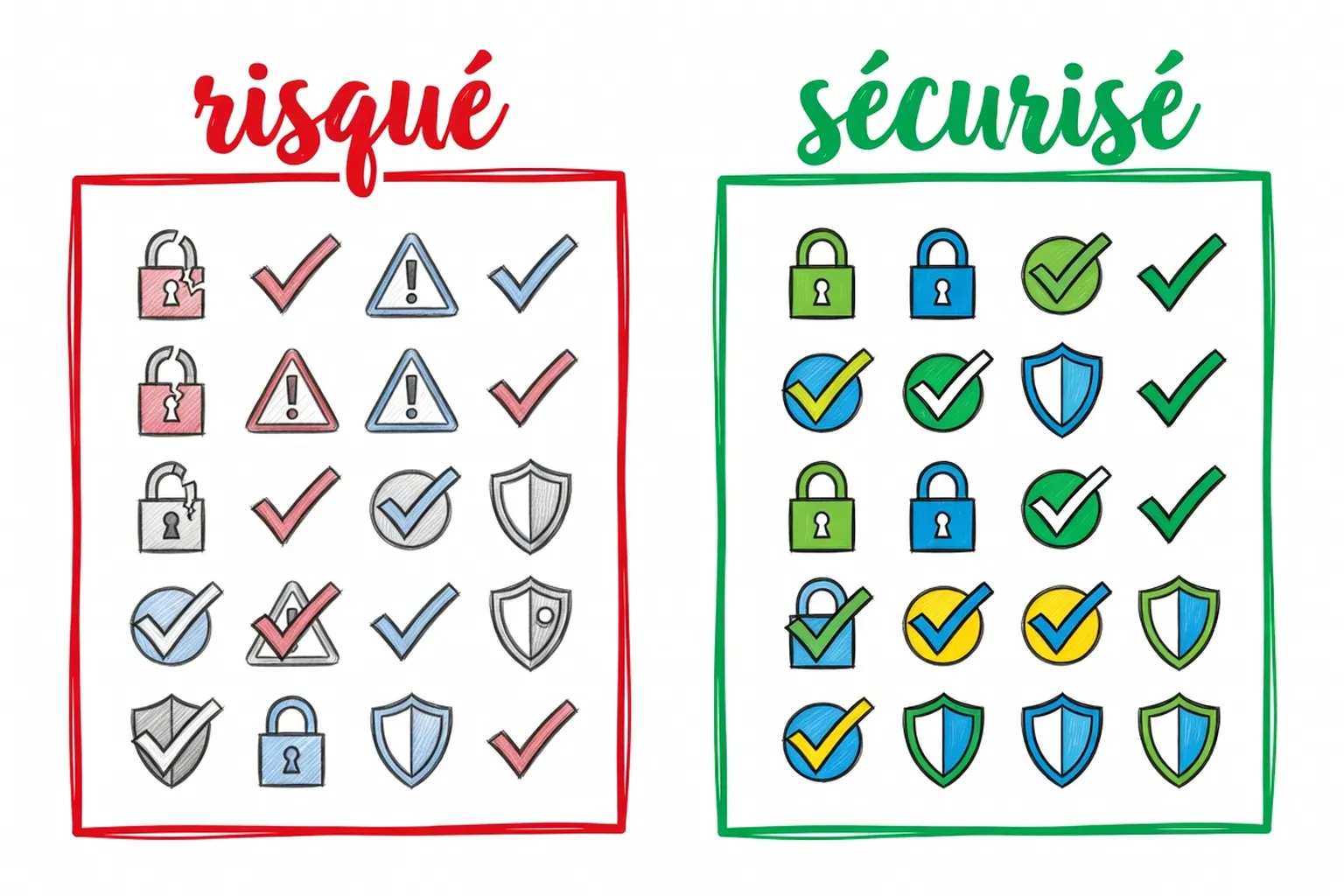 Comparaison visuelle des applications à éviter et à privilégier