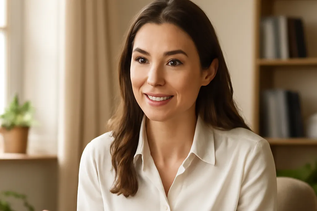 Portrait d'une psychologue souriante dans son bureau de consultation