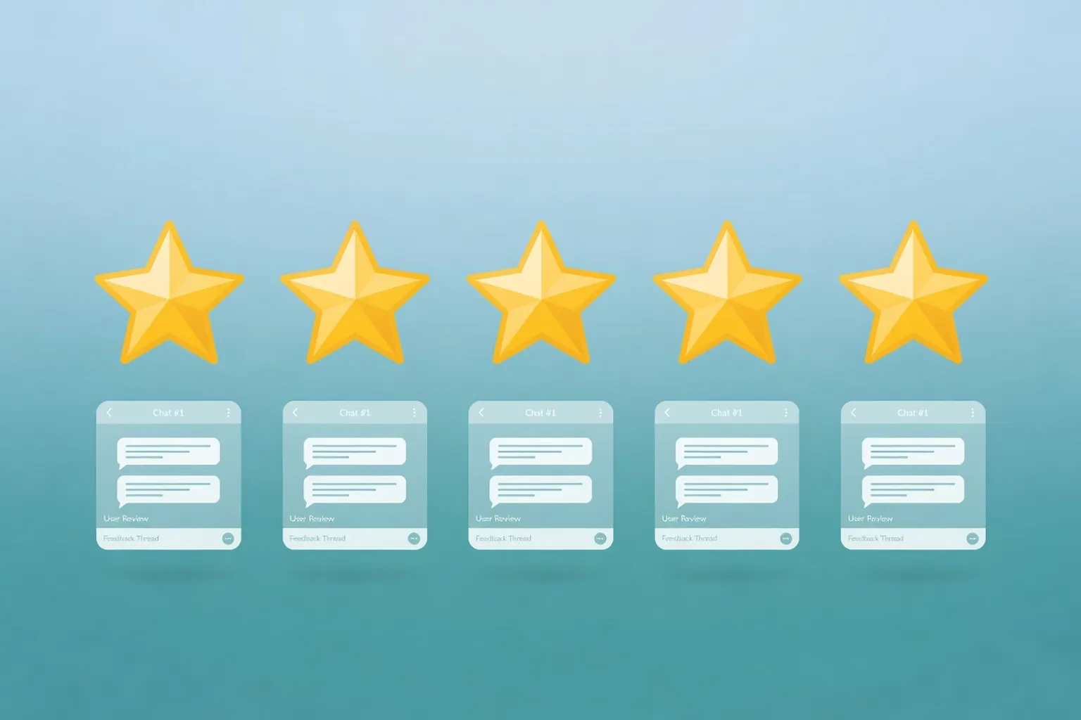 Étoiles de classement flottant au-dessus d'interfaces de chat